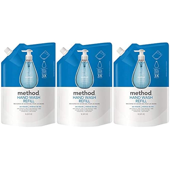 Method GEL HAND WASH REFILL POUCH, SEA MINERALS, 34OZ, 3PK - Image 1